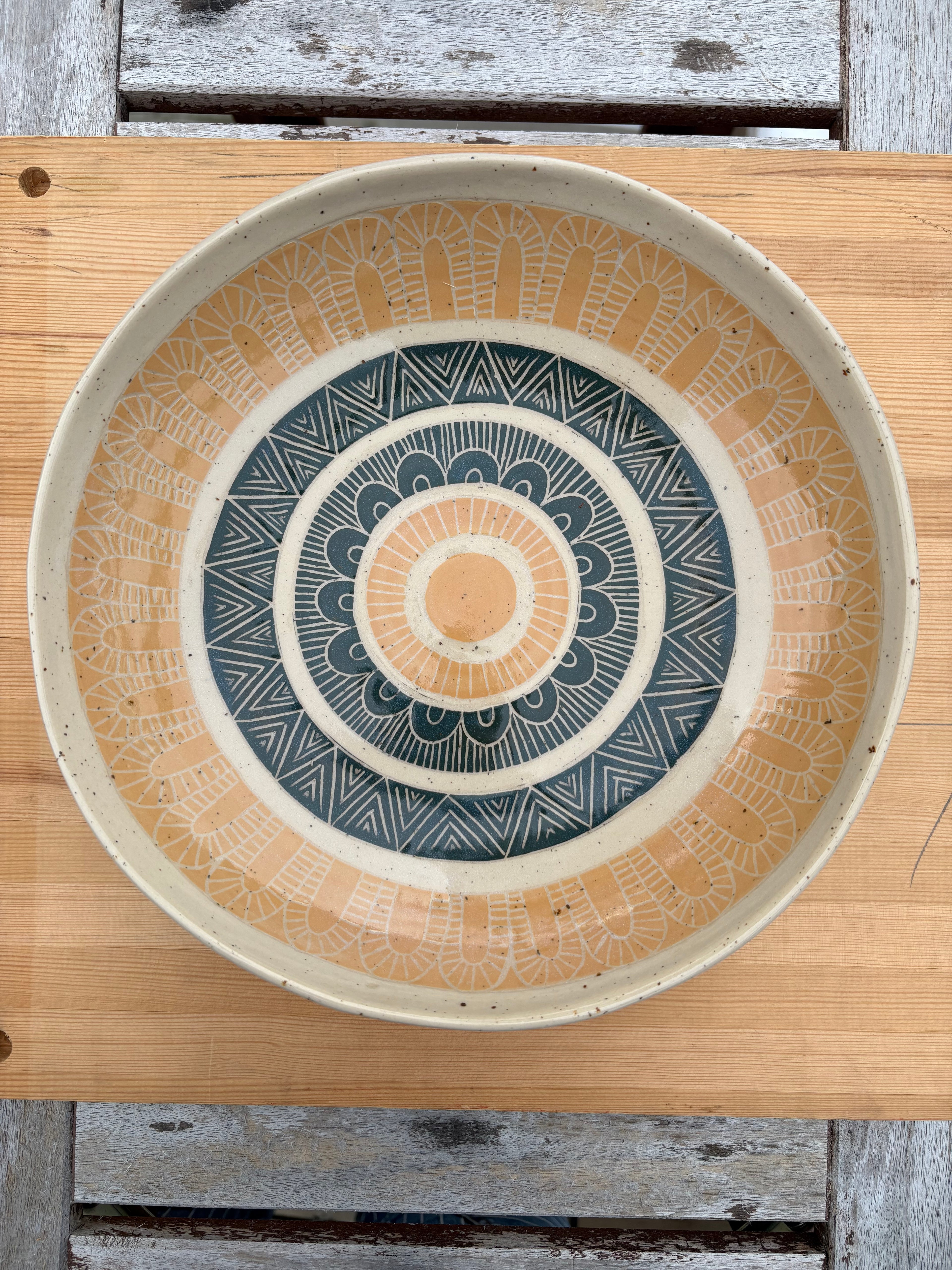 Folkkonst skål 26cm