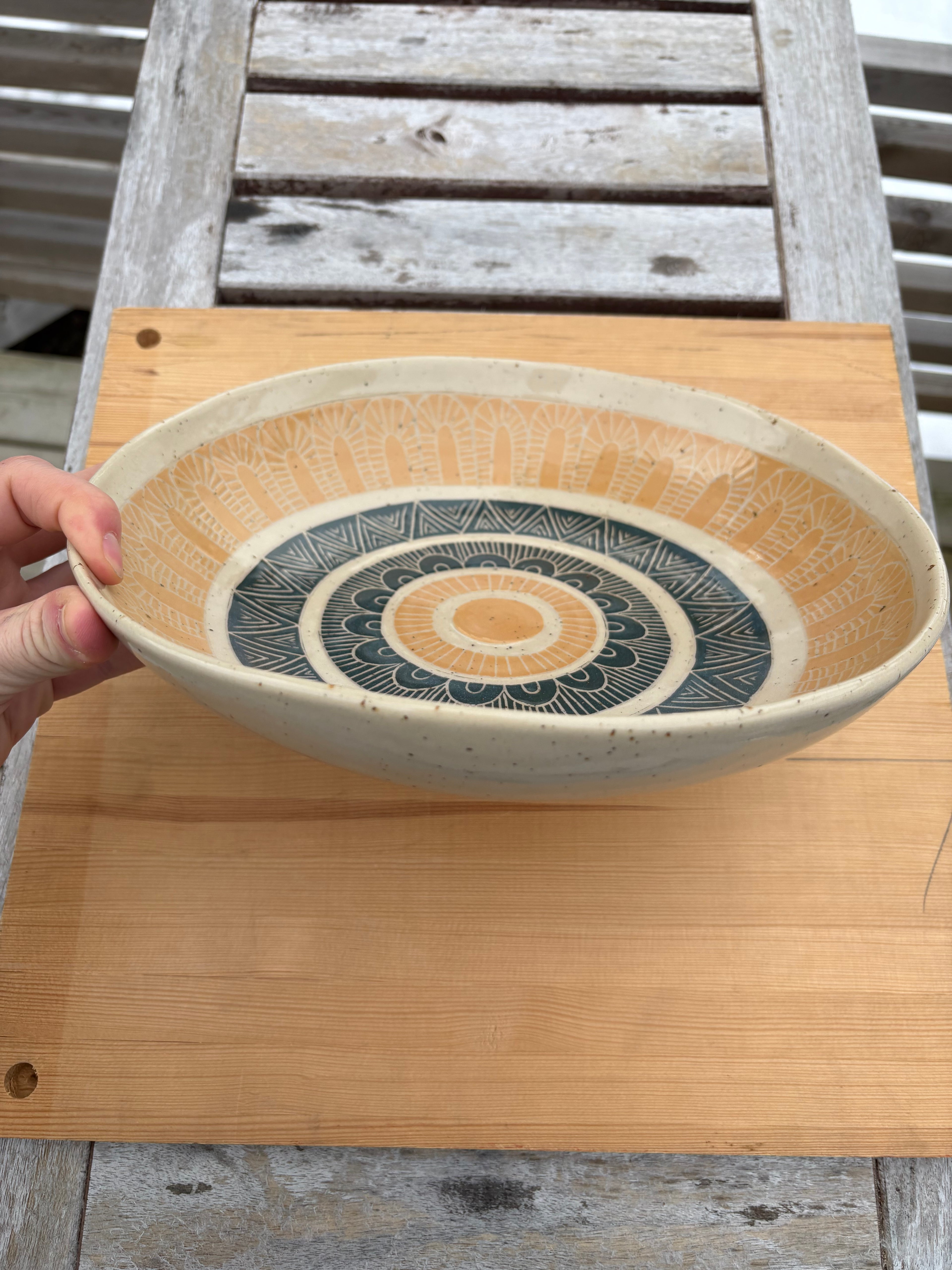 Folkkonst skål 26cm